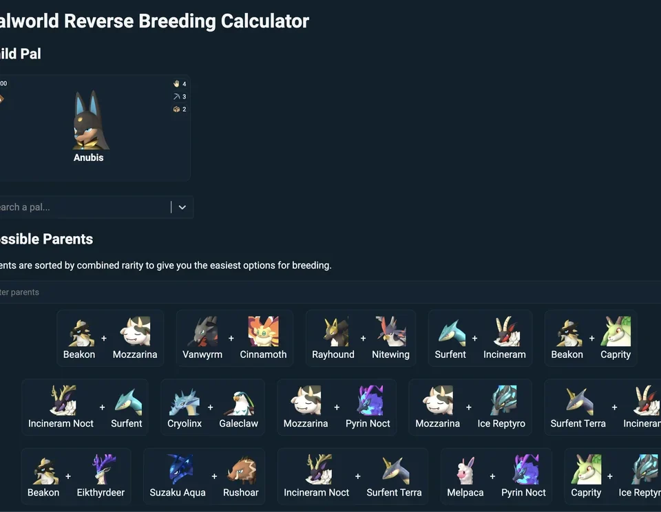 pal world breed calculator